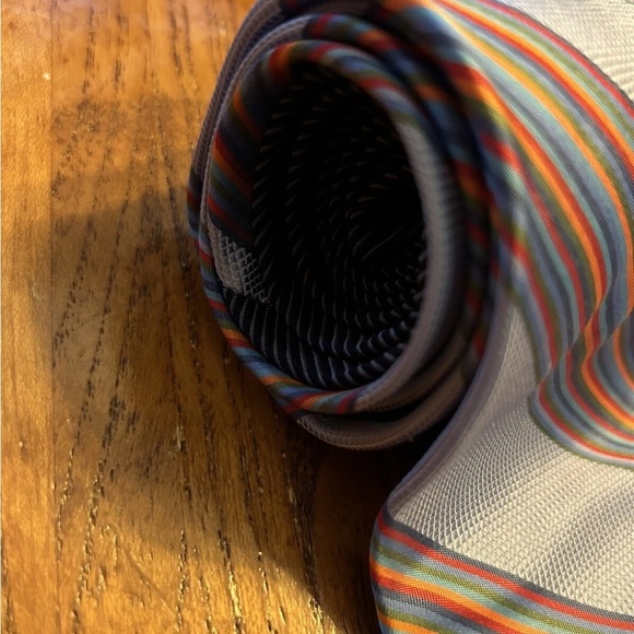 Tommy Hilfiger Denim Blue Multicolor Striped Men's Tie EUC!! - Picture 4 of 8